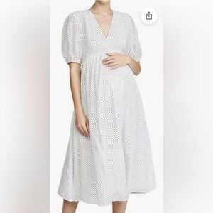 Hatch Maternity Polka Dot Midi Dress